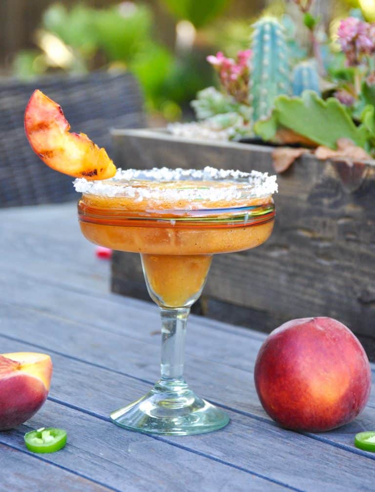 Spicy Grilled Peach Margarita California Grown