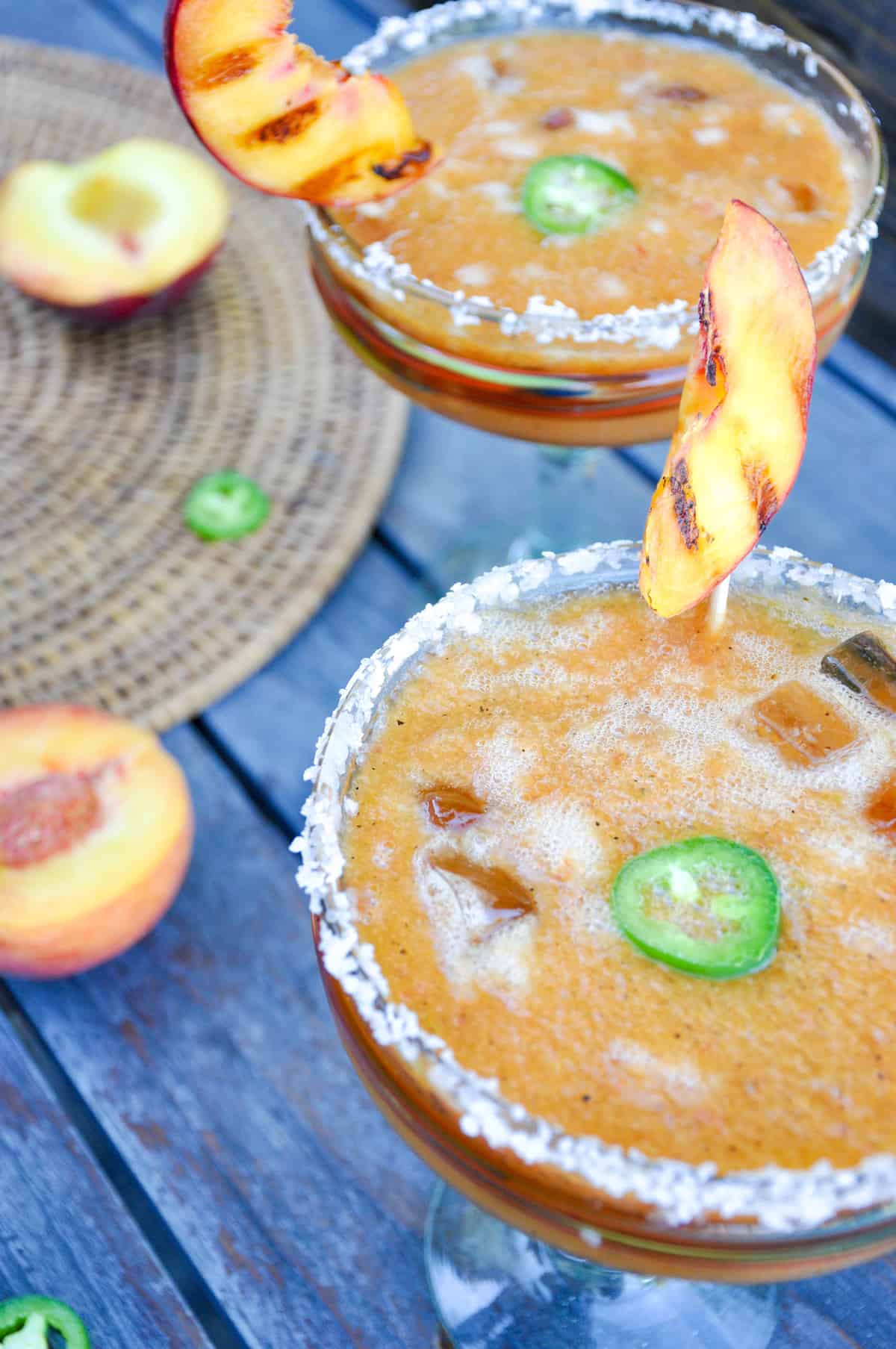 Spicy Grilled Peach Margarita California Grown