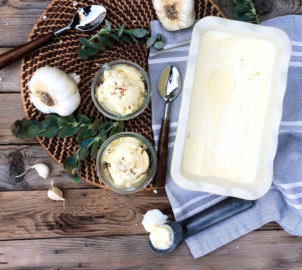Roasted Garlic Ice Cream California Grown