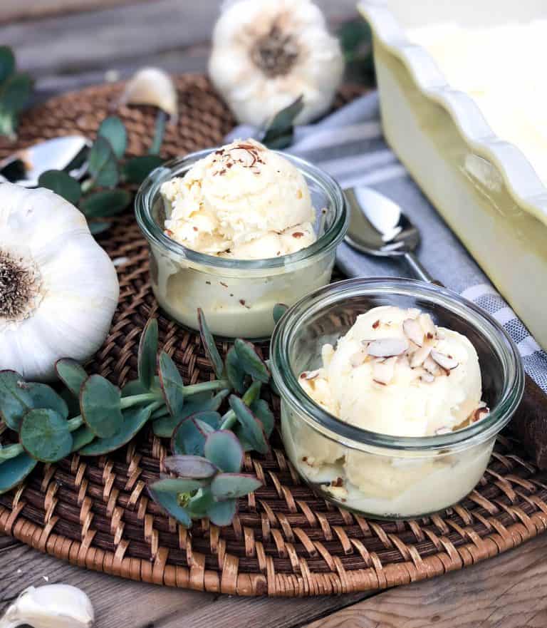 Roasted Garlic Ice Cream California Grown