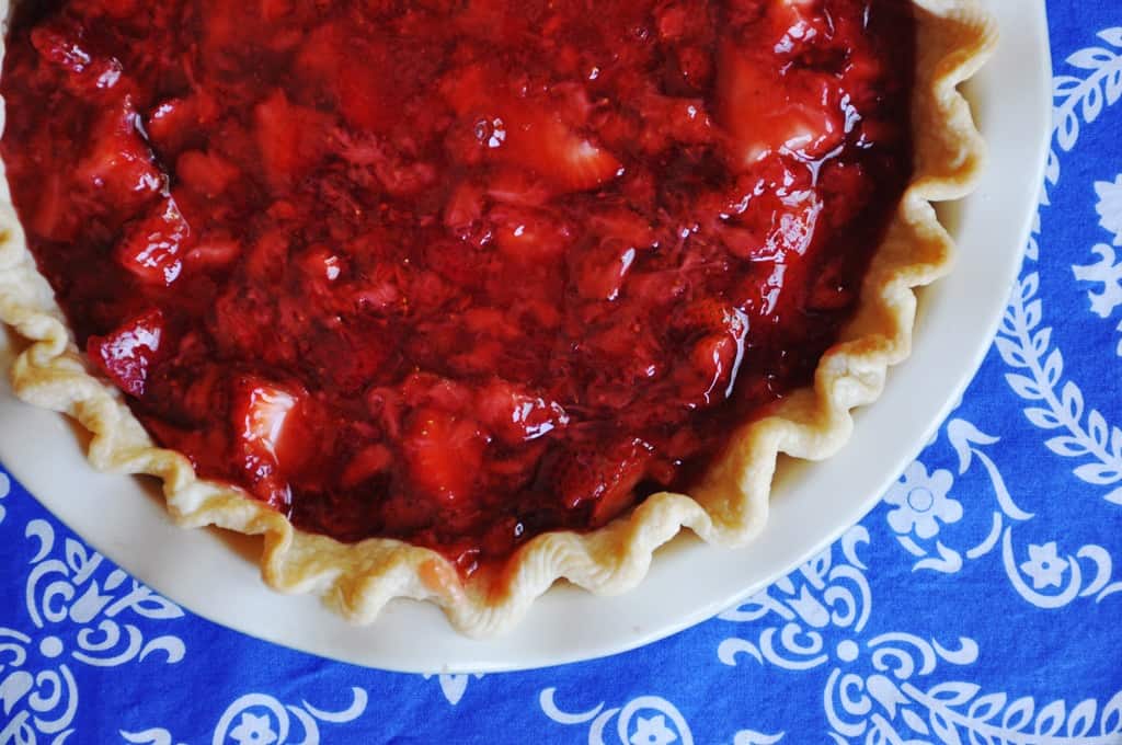 Completed strawberry pizza Completed strawberry pizza