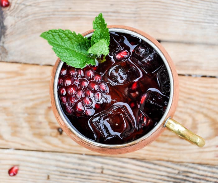 Pomegranate Moscow Mule. A great holiday cocktail!